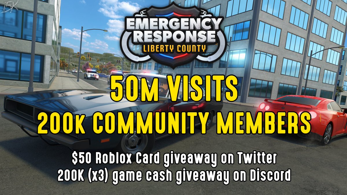 Police Roleplay Community On Twitter To Celebrate Reaching 50m Visits On Er Lc We Are Giving Away A 50 Roblox Gift Card In Order To Enter You Must Like Retweet And Follow - roblox discord giveaway