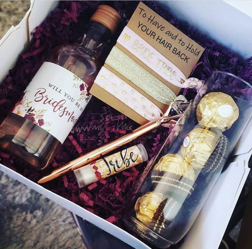 You need to ask your friends to be in your wedding Choose one: bridesmaids proposal box