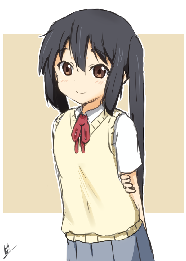 nakano azusa 1girl solo sakuragaoka high school uniform black hair school uniform long hair twintails  illustration images