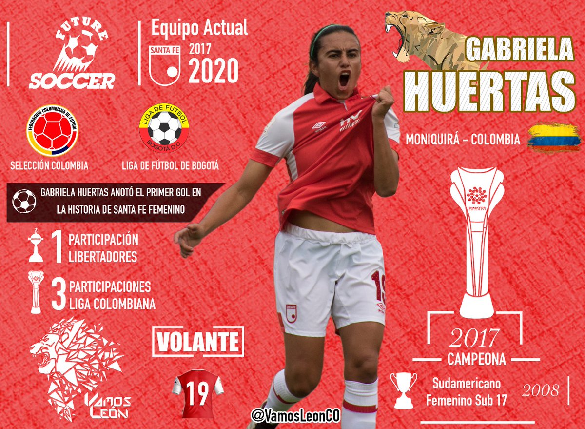 ¡LEONAS👩🏻 EN DETALLE!🧐🔎

Conoce la trayectoria de Gabriela Huertas [<a href="/Gabyhuertali/">Gabriela Huertas</a> ], una de las volantes que hace parte de Santa Fe Leonas🦁 para este 2020 ⚽