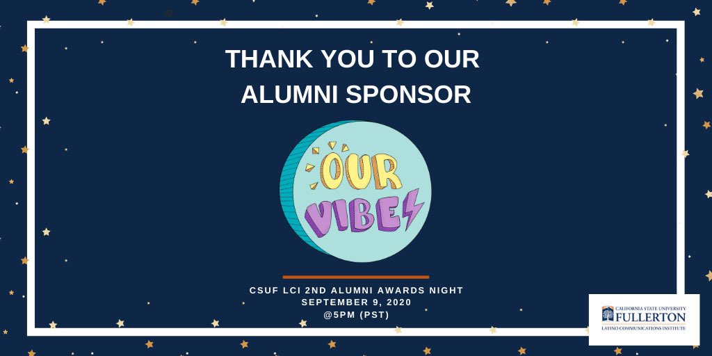 CSUF_LCI's tweet photo. Thank you to our Alumni Sponsor @OurVibesMedia! Founded by LCs, they are a new media brand that creates content by and for Latinx Gen Z and Millennials to entertain and inform. Check out their original content on IGTV and TikTok!
Link in bio to register for our #LCIAWARDS ✨ https://t.co/reBeTbRIw3