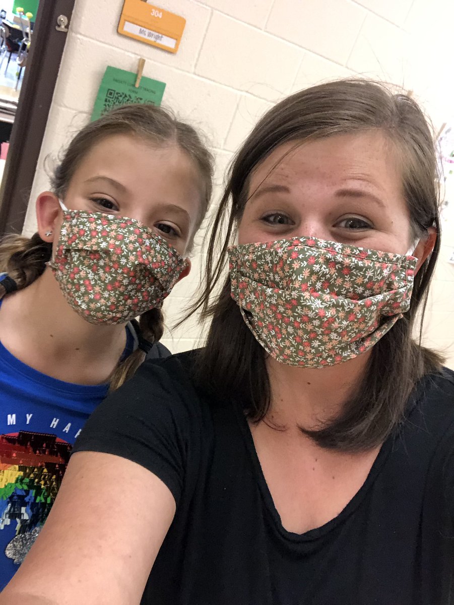 Matching masks is the new twinning! So fun seeing former students- especially when you match! #smilingunderourmasks