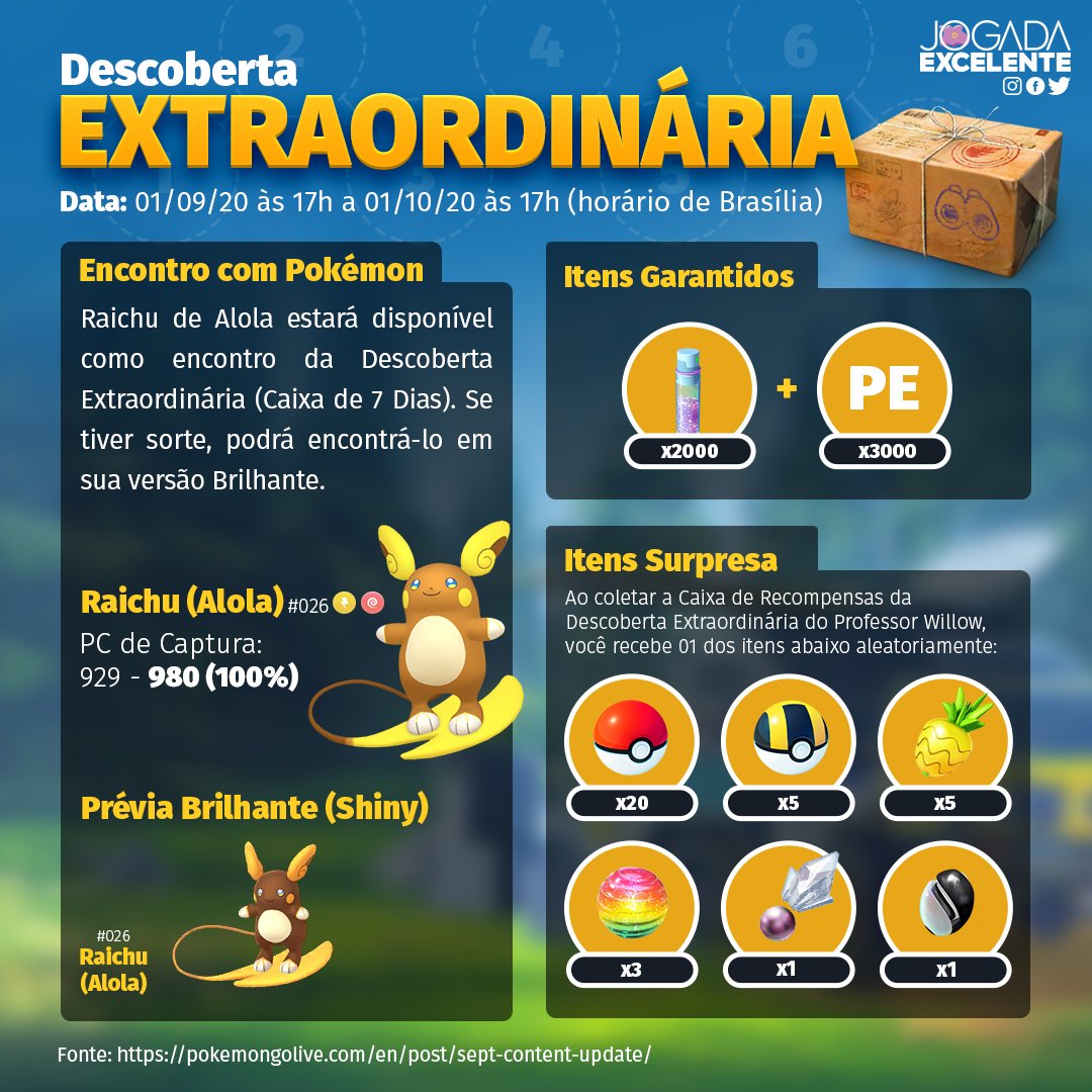 Jogada Excelente on X: Pokémon GO: Confira as etapas 09 e 10 da