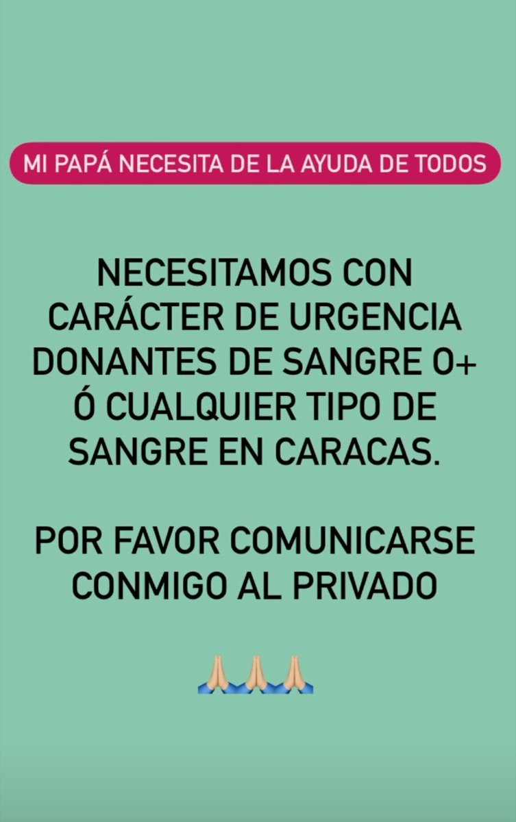 EdmalyMT's tweet image. Se necesita URGENTE donantes de sangre para CARLOS LUNA, paciente con plaquetas sumamente bajas.

Hospital Universitario de Caracas, en el banco de sangre, Cama 1 en Terapia Intensiva, asistir desde las 6am, solo entregan 20 nros, ir desayunados. Cualquier tipo de sangre.
