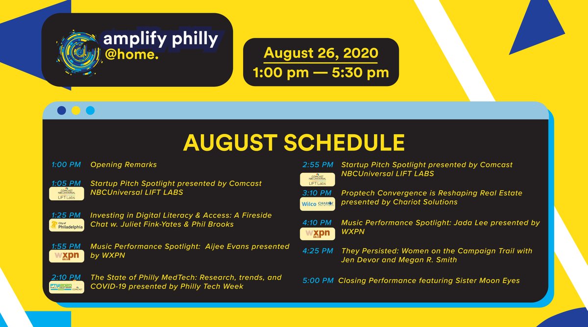 Tune in today for this afternoon's <a href="/AmplifyPhilly/">Amplify Philly</a> @ Home: Part 2! We have a lineup of fireside chats, panels, and musical performances from 1-5:30PM EST! via amplifyphilly.com/live or YouTube.