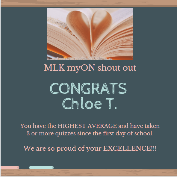 LoudBrarian's tweet image. Our scholars at @MLK_Elem_TCS  have already begun their myON journeys.  We are so proud of you Chloe!  Keep reading!!! @myONreader @ReadAnnaRead @TCSBoardofEd