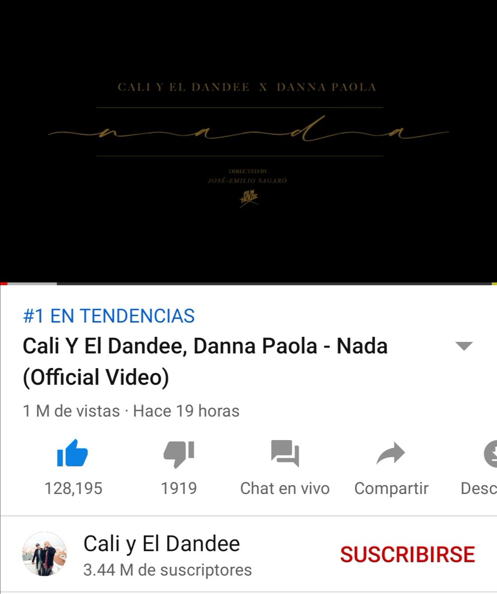 MGBM21's tweet photo. #NADA es tendencia #1 en youtube ❤️❤️❤️🔥🔥��

Este video es arte, @dannapaola se ve como una fucking Queen junto a @Calidandee 🔥 https://t.co/rIfsUSESM9