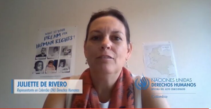 ONUHumanRights's tweet photo. #Hilo Llamamos a aumentar acciones de prevención y protección a defensor@s de derechos humanos. A llevar a cabo investigaciones prontas, independientes e imparciales y sancionar perpetradores: Juliette de Rivero, Representante Alta Comisionada 1/1 👇🏿Lee https://t.co/PSlXyz1KhH https://t.co/ZiZx2lOkDY