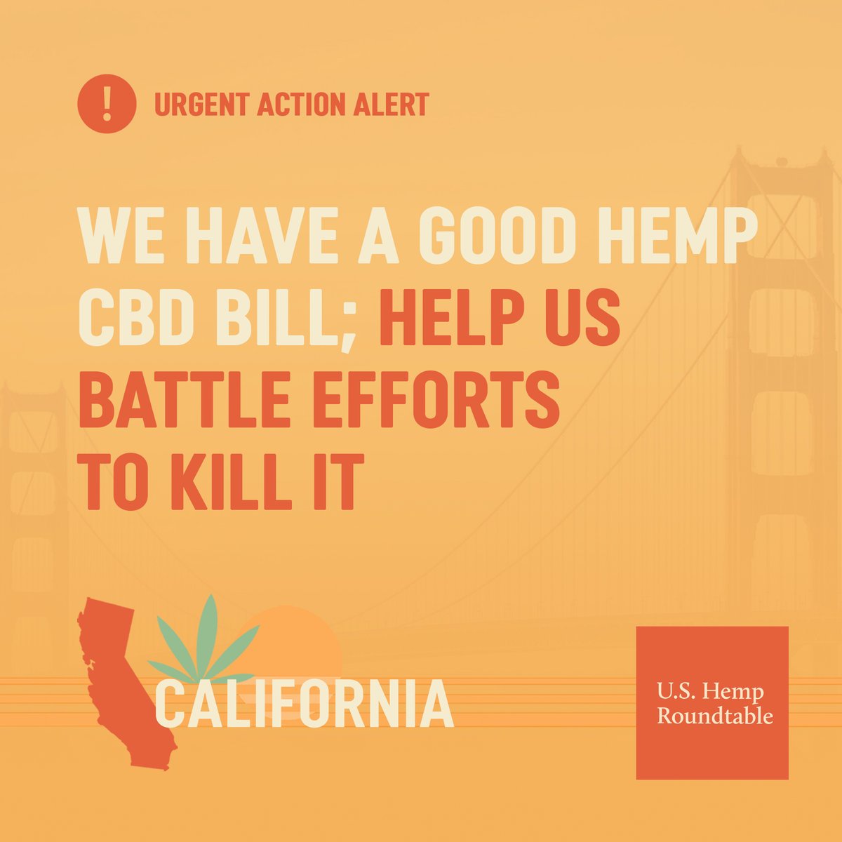 HempRoundtable's tweet photo. We need YOUR help in ensuring that #California law explicitly protects the retail sale of #hemp-derived #CBD. 

The new legislation is planned to be amended to AB 2028. Learn more and take action TODAY here: https://t.co/wKAtonO3Cz https://t.co/4c4ckZDOkI
