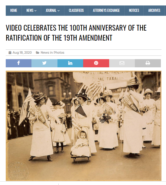 Last week,  @FLBarNews wrote a terrific article about the 100th anniversary of the  #19thAmendment  :  https://www.floridabar.org/the-florida-bar-news/video-celebrates-the-ratification-of-the-19th-amendment/And  @FLBarPresident  @dorif_m,  @FLSecofState Laurel Lee & other prominent Florida women legal leaders made a video: 2/  @2ndcircuitfl