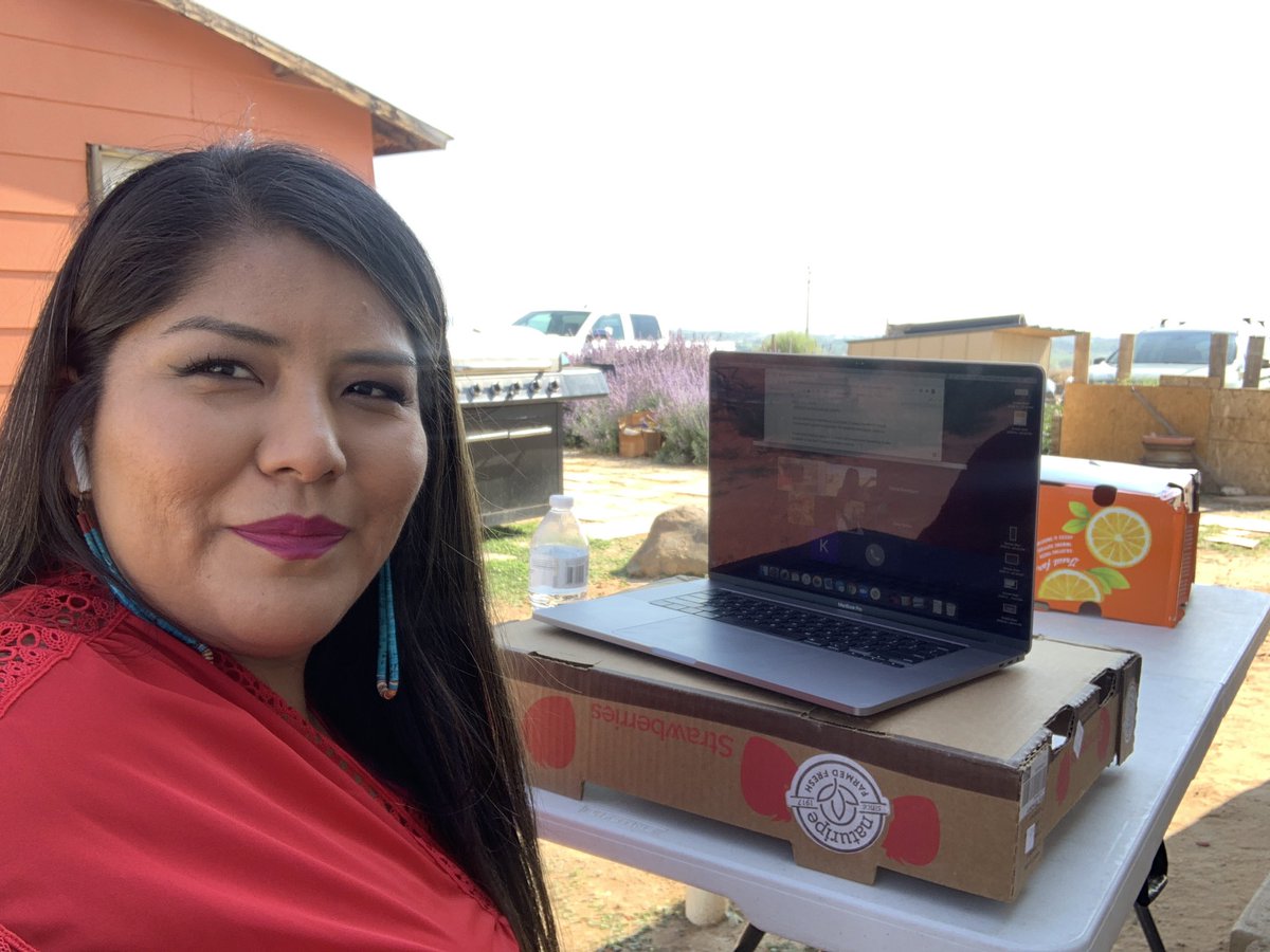 jourdanbb's tweet image. Temporary broadcast setting: Navajo rez with my grandma &amp;amp; cheii’s house in the background, rez cats running around, I hear my family talking 💕 I love it because in front of me &amp;amp; under my feet, I’m reminded why I do what I do. #NativeJournalism
