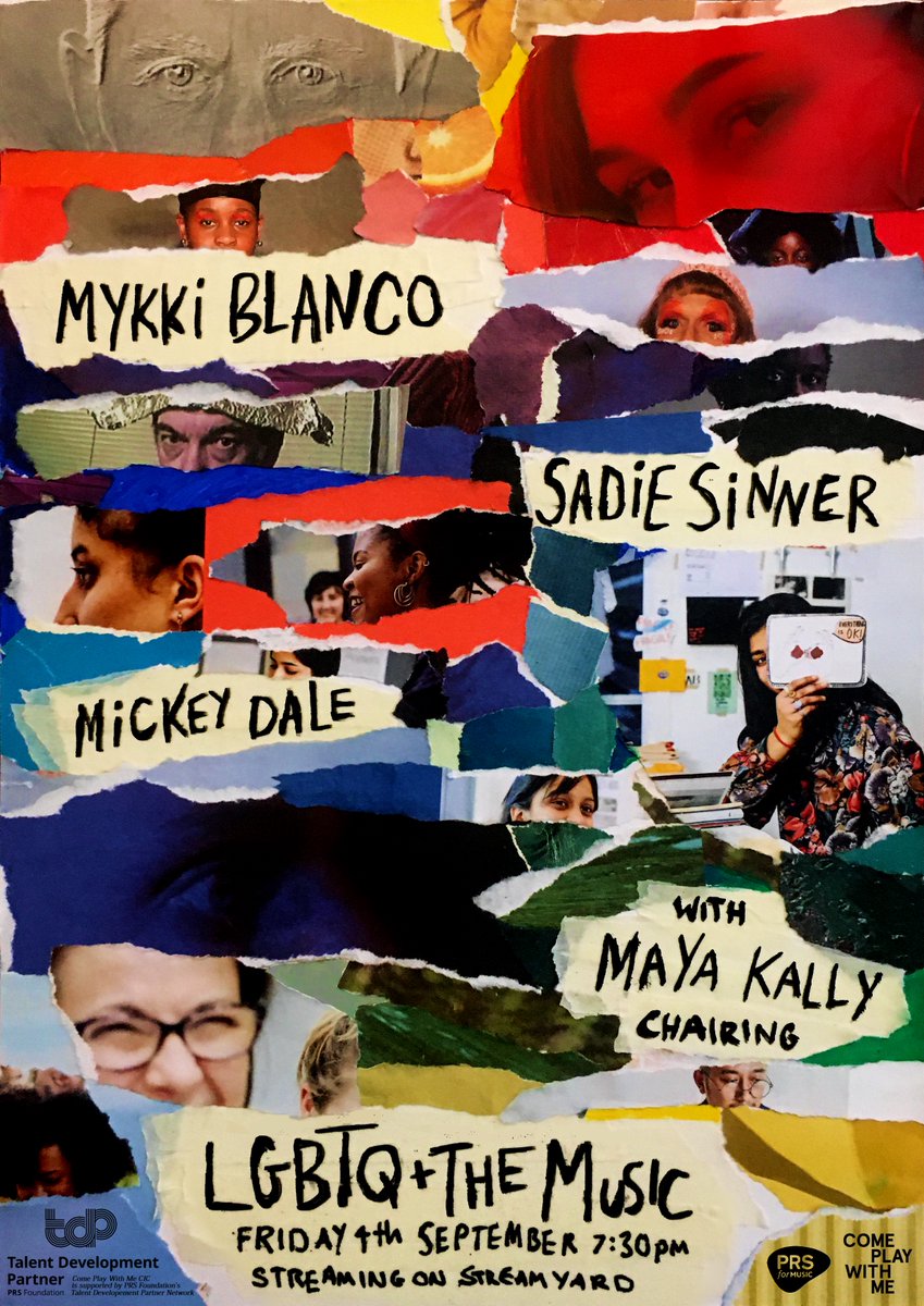 cpwmco's tweet photo. "Should I market myself as a queer artist - or keep it quiet?"
LGBTQ The Music 3 - a panel event inc. @MykkiBlanco @SadieSinner (@ukblackpride) Mickey Dale (@embrace) @MayakallyMusic 7.30pm Fri 4th Sept
https://t.co/FpEcFDHAHT
With thanks to @PRSFoundation @PRSforMusic https://t.co/McVS3KCMur