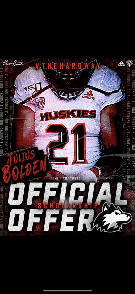 julius_bolden's tweet photo. Blessed to announce that I have received my 6th official offer from Northern Illinois! #TheHardWay #PlayLikeAHuskie @NIU_Football https://t.co/xDlGSHRpxr