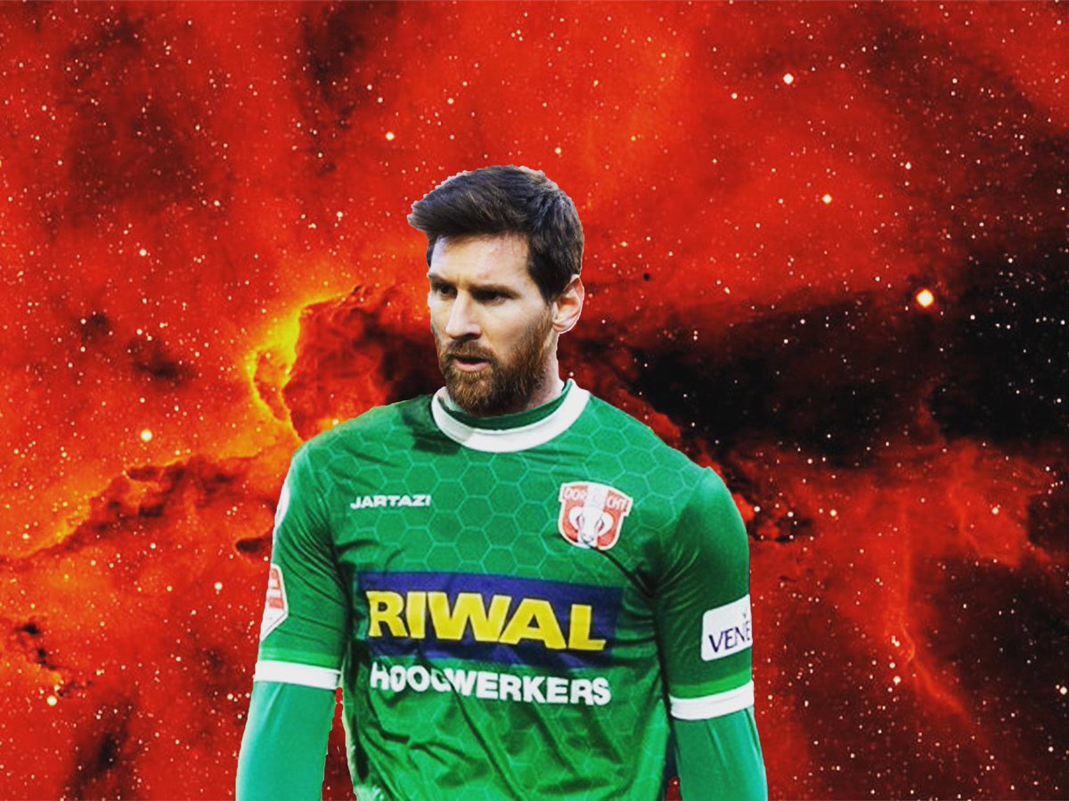 fcdordrechtnl's tweet photo. Aan alle speculaties komt dan toch een einde, Lionel Messi maakt de overstap naar FC Dordrecht! 🐐=🐑 https://t.co/tdMUeuA6zg