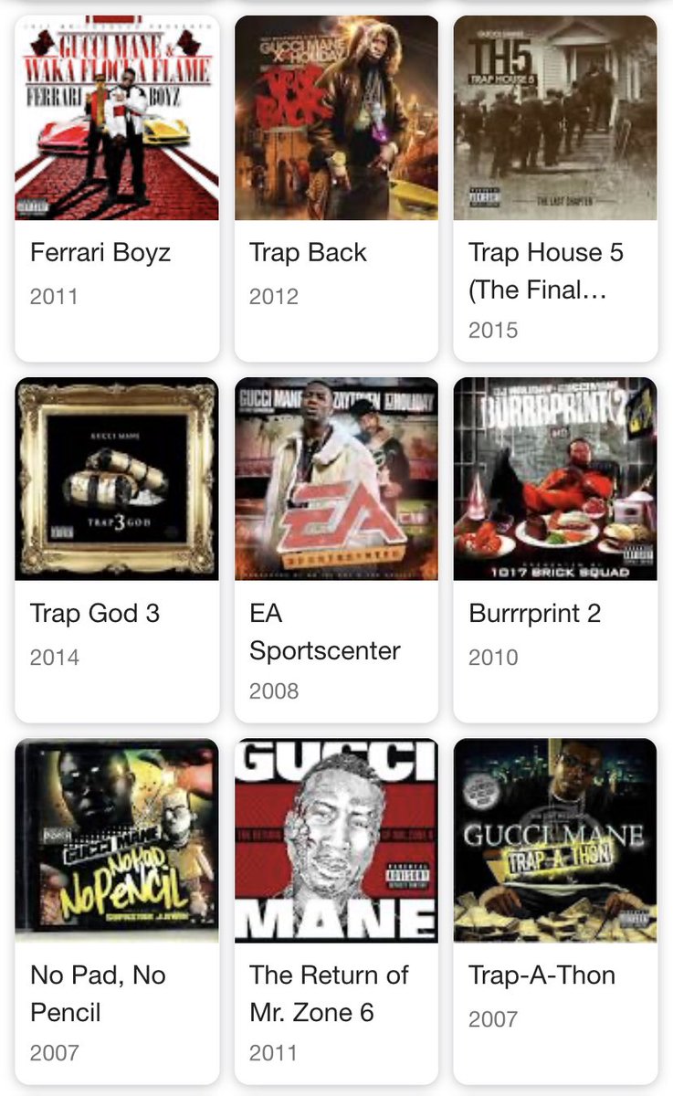 How Gucci Mane fans see his discog (a thread)