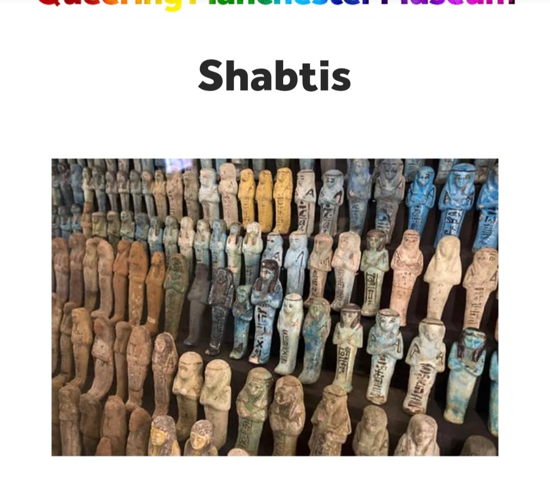 No. 7. Shabtis. Shabtis role is to speak for the dead. Queer people don't have a voice [HAHAHAHA] so we need to be "shabtis " for them. 11/