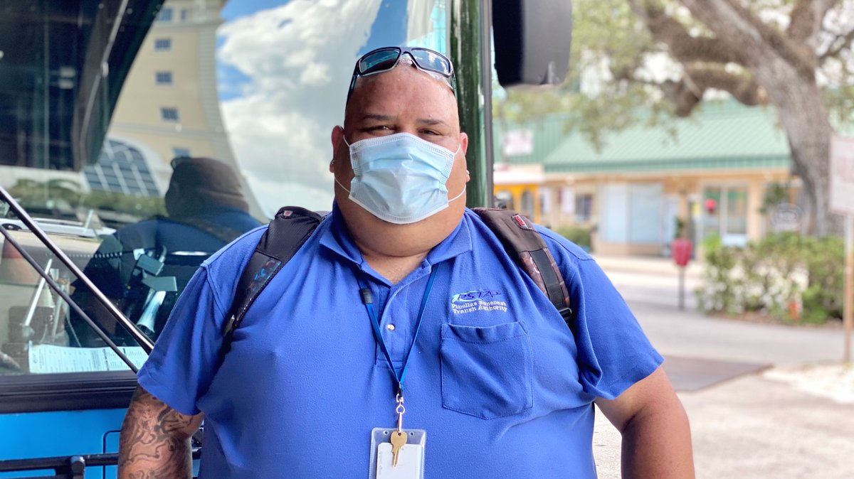 Meet Luis, a Bus Operator at PSTA. He's one of PSTA's frontline heroes transporting essential workers and those who need transit most. His favorite part about being a driver is 'providing service to the community and people who need to ride.' #movingthefrontline #heroesworkhere