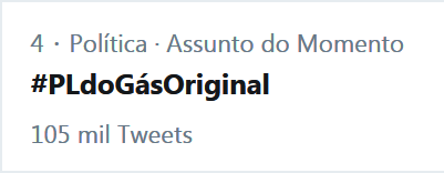 Já passamos de 100 mil menções, pessoal! 🤖🦾🇧🇷

Vamos dobrar a meta?

#PLdoGásOriginal