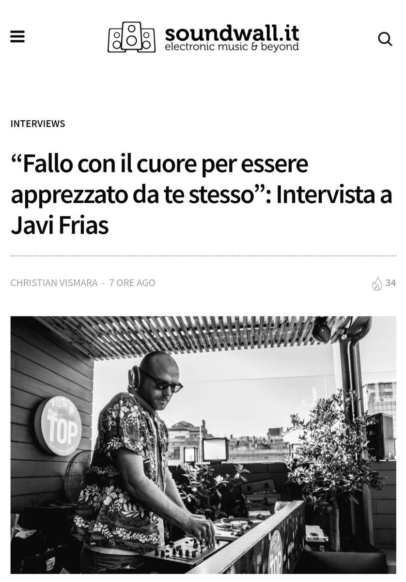 Very happy to share with you this nice interview that I have done for the Italian magazine <a href="/soundwallmag/">Soundwall.it</a> in which I talk about my career as a DJ, influences, vinyl vs digital, the world of edits and my future projects. Hope you find it interesting! 🤩

soundwall.it/fallo-con-il-c…