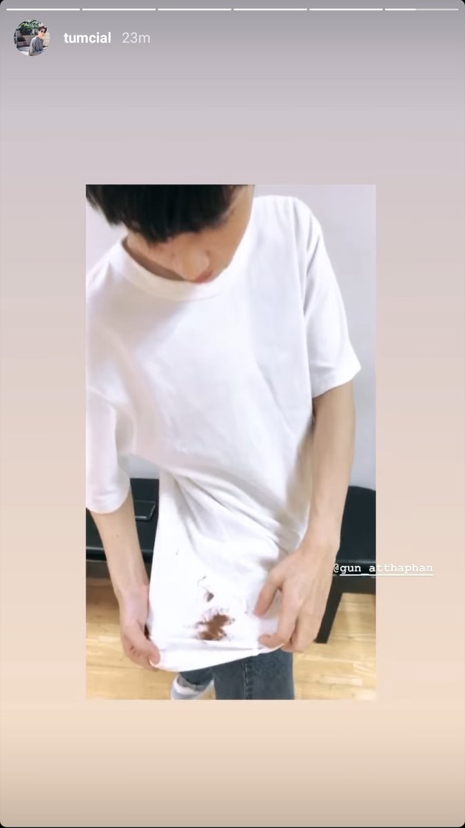 5.27.20— rehearsals for global live. off was teasing gun about the chocolate stain on his shirt, gun then reposted the video
