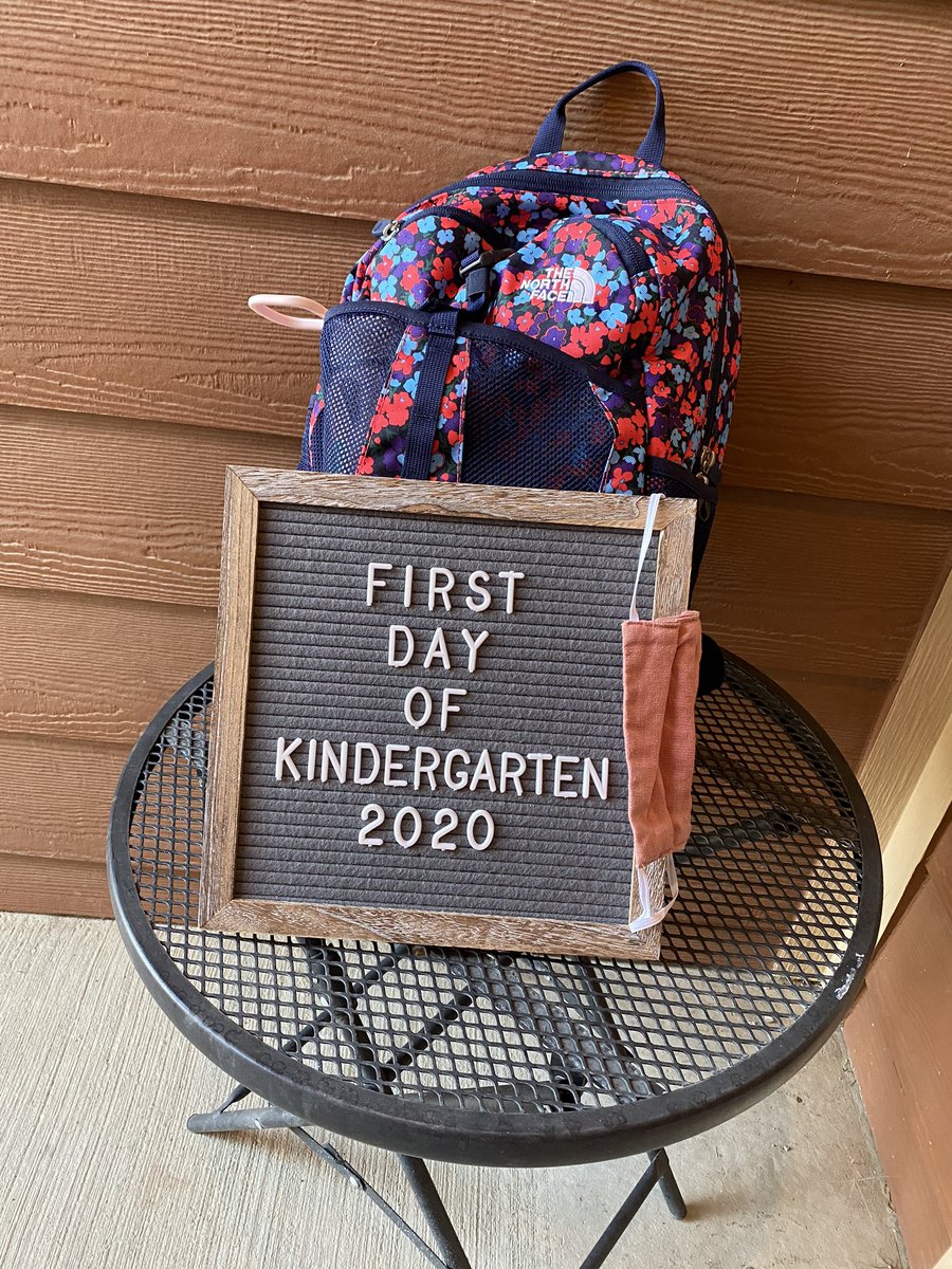megbethw's tweet photo. First day of Kindergarten for my little Rosemary Katherine. To say she was excited is an understatement. 💗📚✏️ https://t.co/ZwSUNyUtqn