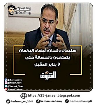 سليمان وهدان: أعضاء البرلمان يتمتعون بالحصانة حتى 9 يناير المقبل