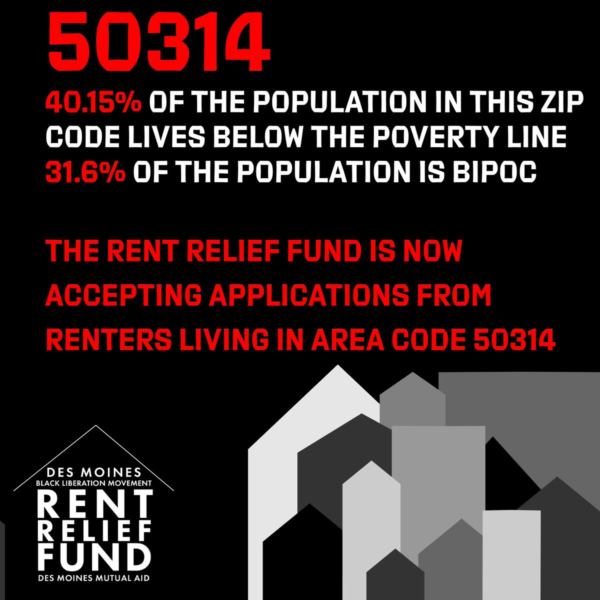 We’re now accepting applications!! If you live in area code 50314 please apply or share so someone in that area can apply! 
We are still accepting donations! So please keep sharing and donating so we can help as many people as possible! 🖤