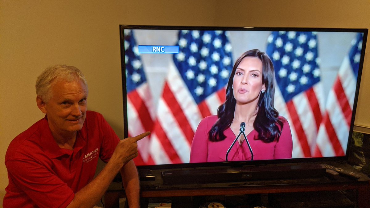 Great Photo of Congressional Candidate @Emmons4Congress of CD6 watching night two of the RNC.  #LeadRight #TeamPA