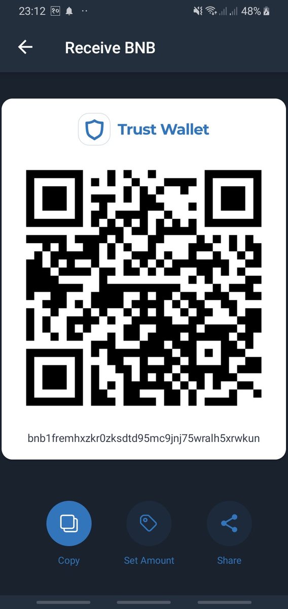 Sugam122's tweet photo. @TrustWalletApp bnb1fremhxzkr0zksdtd95mc9jnj75wralh5xrwkun https://t.co/1sDVvT7gOB