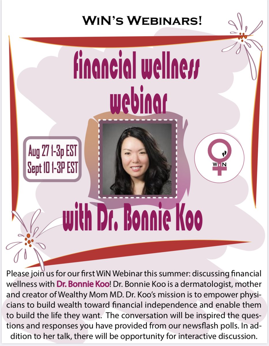 #aapWiN #FinancialHealth webinar with Dr. Bonnie Koo, MD