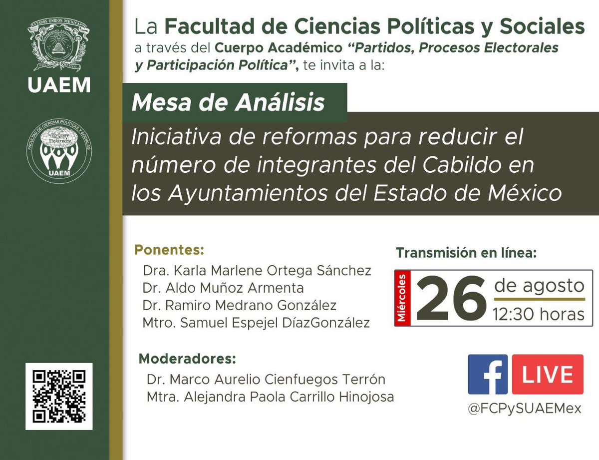 cpyap_uaemex's tweet photo. ¡Sigue en vivo la transmisión de la #MesaDeAnálisis sobre la Iniciativa que propone reducir el número de integrantes de los Cabildos en el #EdoMéx! 

🎥 #FBlive👇

https://t.co/60TeTNgCyZ https://t.co/3mkC5QoeZh