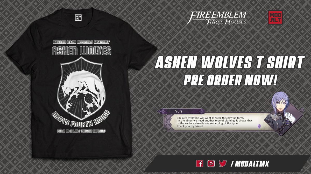 ModaltMx's tweet photo. We are working on the presale with this range of colors and cuts (men or women).

#AshenWolves #FE3H #tshirtdesign https://t.co/VGPliJIr3O