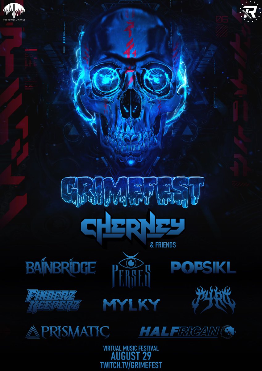 TWO full lineup announcements in one tweet, this weekend WILL NOT disappoint. 

❤️💙🖤Tag a friend who needs to see this in the replies for a chance to WIN some free merch!!!

Twitch.tv/GRiMEFEST