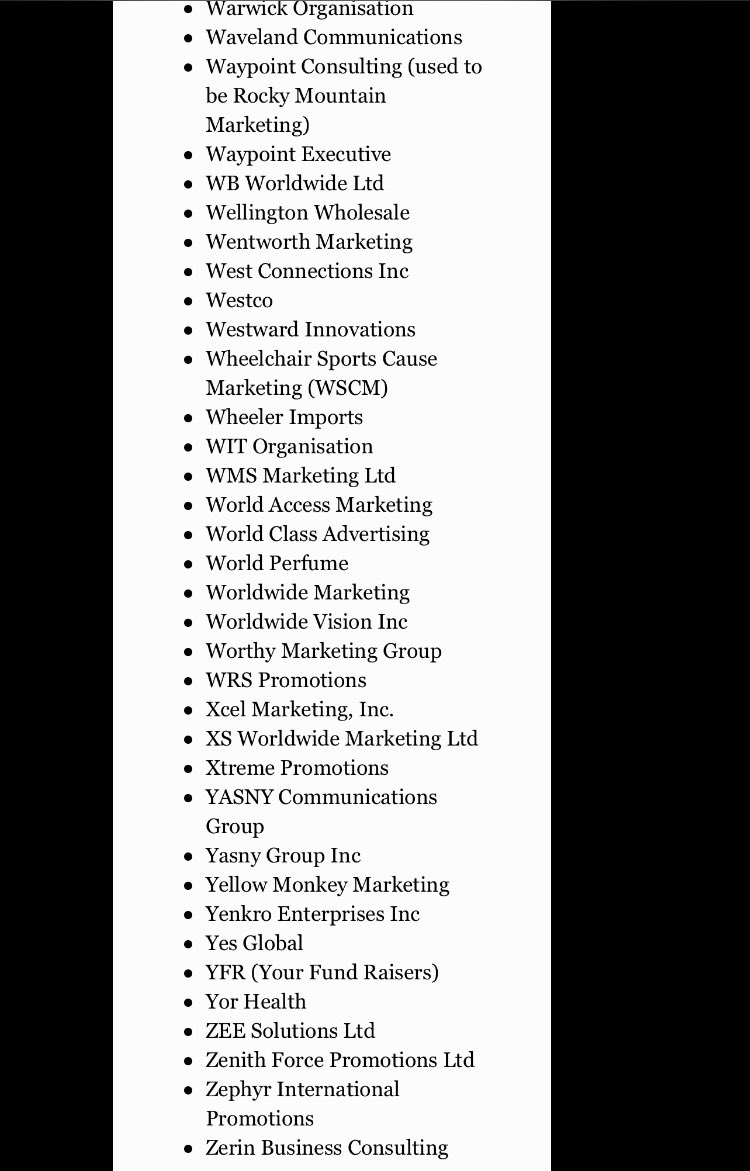 They also make you relocate if you have to and say they’ll give you a grant to help for start living costs which they don’t, so then you’ve wasted time and money. The list is VERY LONG so if you apply for a job, this list is alphabetical anyways, check if the company is on it