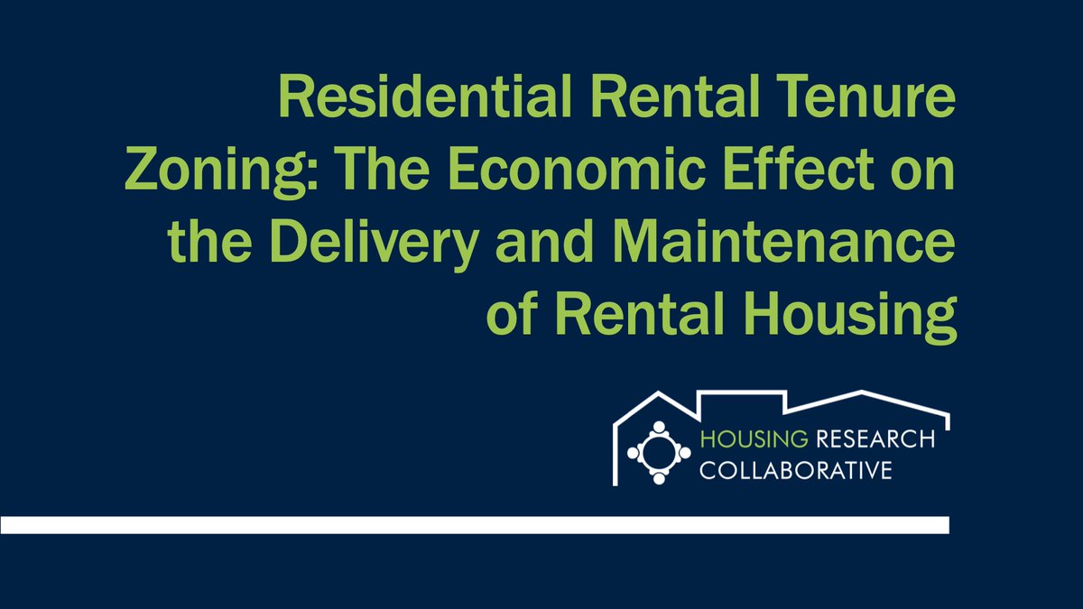We are proud to release one of the first reports produced about the economic impacts of #RRTZ called "Residential Rental Tenure Zoning: The Economic Effect on the Delivery and Maintenance of Rental Housing" by @TomDavidoff &amp; <a href="/owen_heaney/">Owen Heaney</a>

Read more! --> bit.ly/2Et2XHH