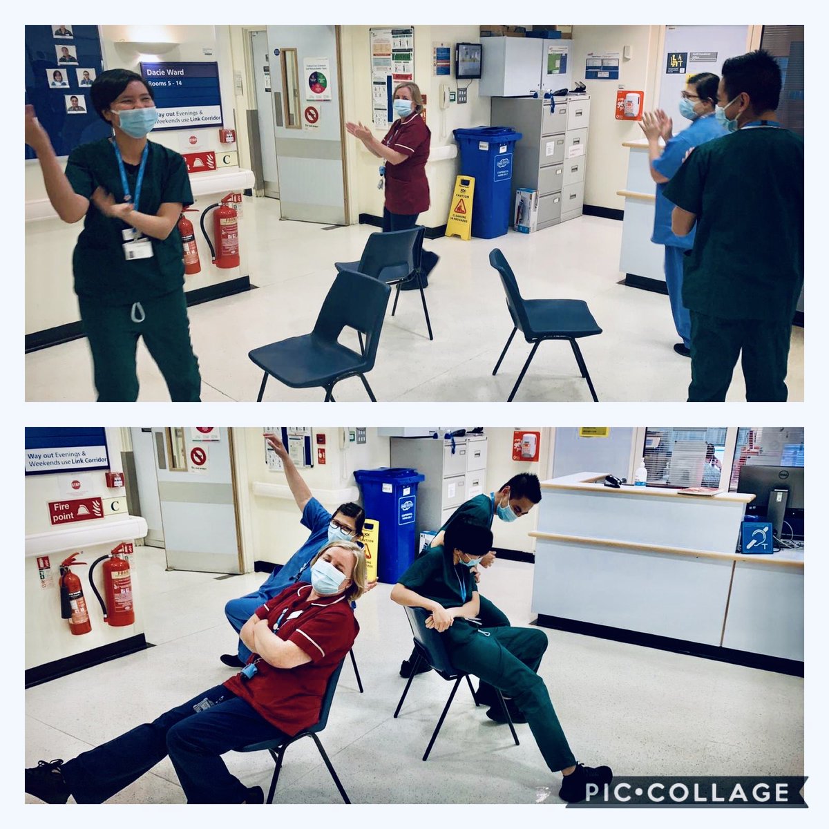 The game of elimination #MusicalChairs anyone?🤗 🤗 Dacie ward staff getting competitive! #ChildhoodGames #NursesActive #ImperialActive @MarcelleTauber @karhod21 @adliteb @Marie_Batey @AVillagracia