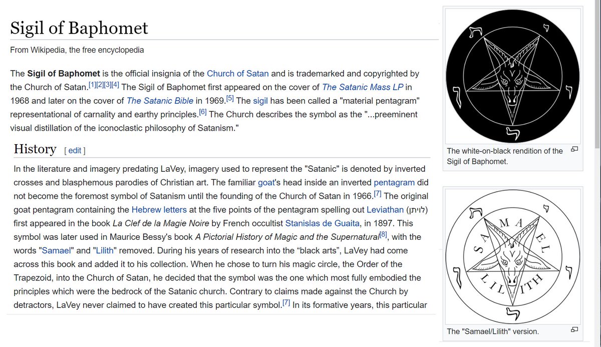 9) The goat head (Baphomet) symbol is a trademarked insignia of the Church of Satan. https://en.wikipedia.org/wiki/Sigil_of_Baphomet