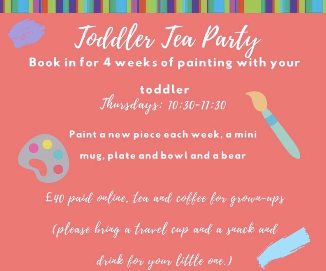 potstop_paint's tweet photo. 🙋🏼‍♀️ Ahoy there parents of toddlers!

😔 4 weeks of painting together

👱🏼‍♀️👩🏽 Grab a friend and their toddler if you like (2 households can share a table), bring your own cup fo refills of tea/coffee and help your toddler make their own tea set. 🥰

🙋🏼‍♀️ Message is to book in! https://t.co/VOX46L2klu