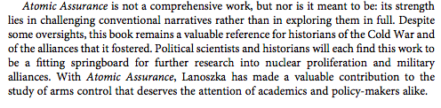 ALanoszka's tweet photo. .@JWSutcliffe offers a kind and thoughtful review of my @CornellPress book Atomic Assurance (https://t.co/XwpMQywu43) in the pages of Diplomacy &amp; Statecraft.

Link: https://t.co/7kfLHYChy8 https://t.co/HIwl6TEwyT