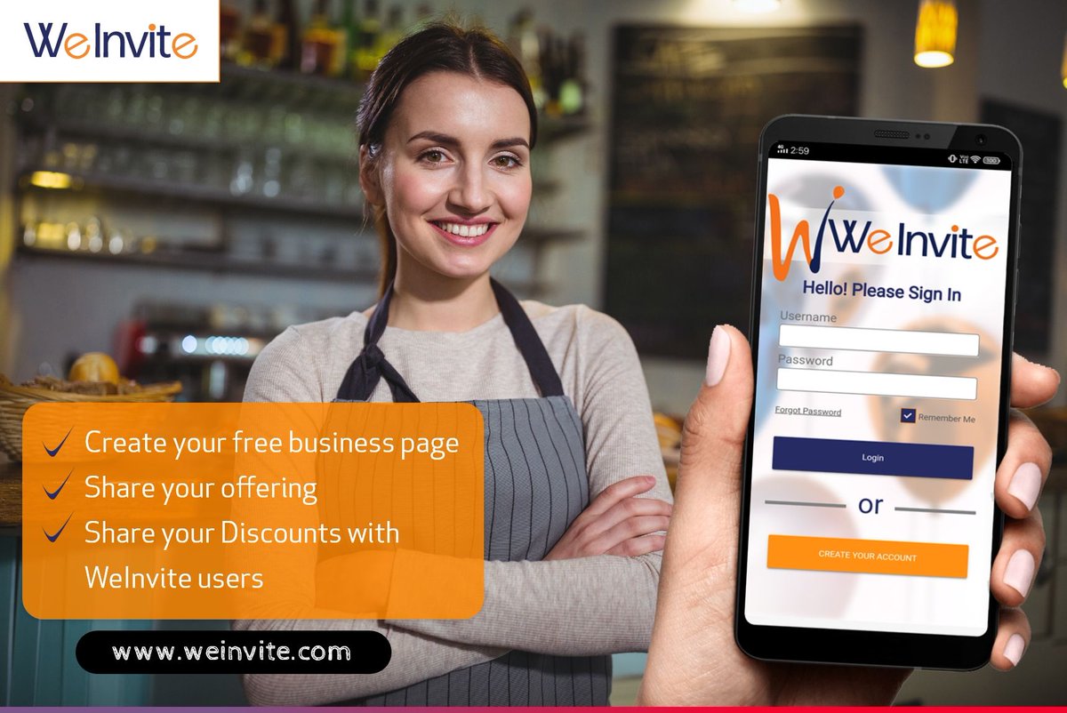 weinvitereal's tweet image. Vendors are spending a huge amount on advertising the products and offerings. Try WeInvite! Create your free business page and share your offering and discounts with #WeInvite users. weinvite.com
#createbusinesspage
