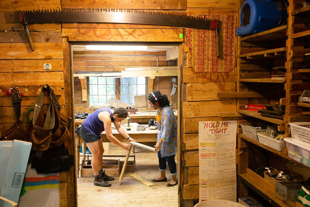 Carpentry isn't just for skills crews at Tamarack Farm. This project was being worked on during free time last summer. Who else put time into projects in the "Building Building" at TF? A lot of incredible work has come out of there!
