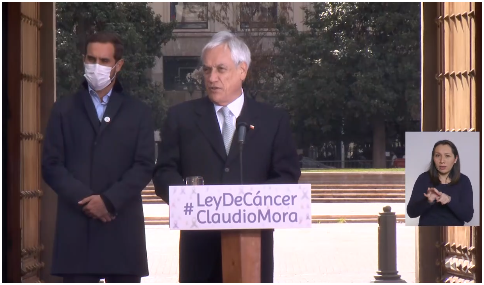 ministeriosalud's tweet photo. "Crea el fondo nacional del cáncer, la comisión nacional del cáncer y también, esta ley, protege el trabajo de quien padezca la enfermedad del cáncer"

Presidente @sebastianpinera https://t.co/G3aMETJDg1