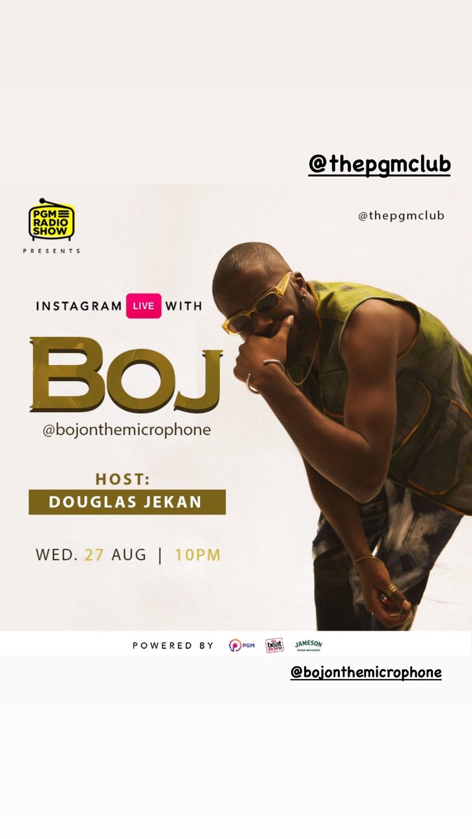 DouglasJekan's tweet photo. Tonight I’ll chopping it up with my brethren’s @TomiThomas_LOS &amp; @BojDRB on @thepgmclub Radio Show!

Tune in at 10pm on @THEBEAT999FM 💥 #pgmradioshow #pushinggoodmusic https://t.co/GKbmXpJuU8