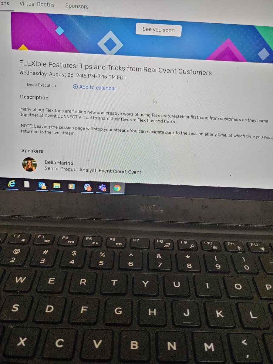 debkhollins's tweet photo. Looking forward to "Flexible Features" and seeing Bella Marino one of my Cvent favorites! #CventCONNECT https://t.co/ugKoJgXhXY