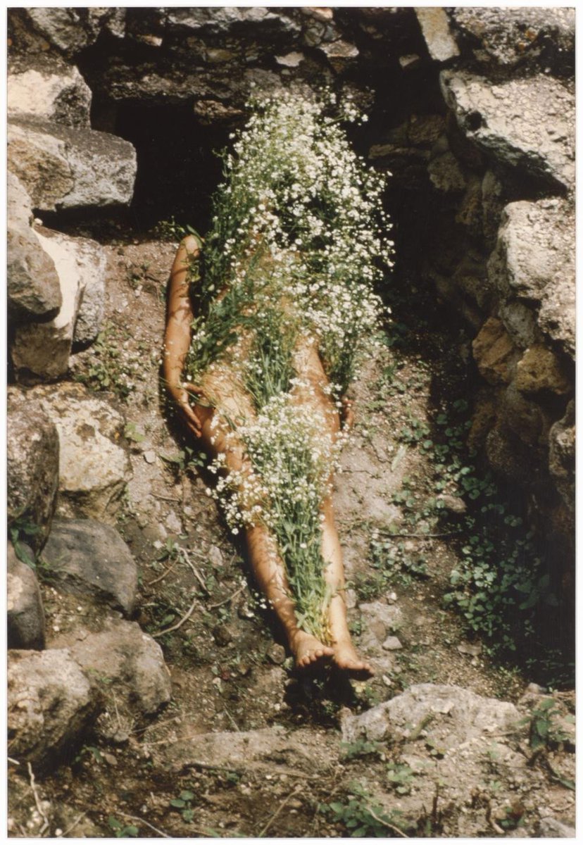 : "Untitled: Silueta Series," Ana MendietaAna Mendieta’s "Silueta" series has captivated me since I first learned about it in school, and I love this image in particular.- Greta McGuire, Production Designer (1/3)