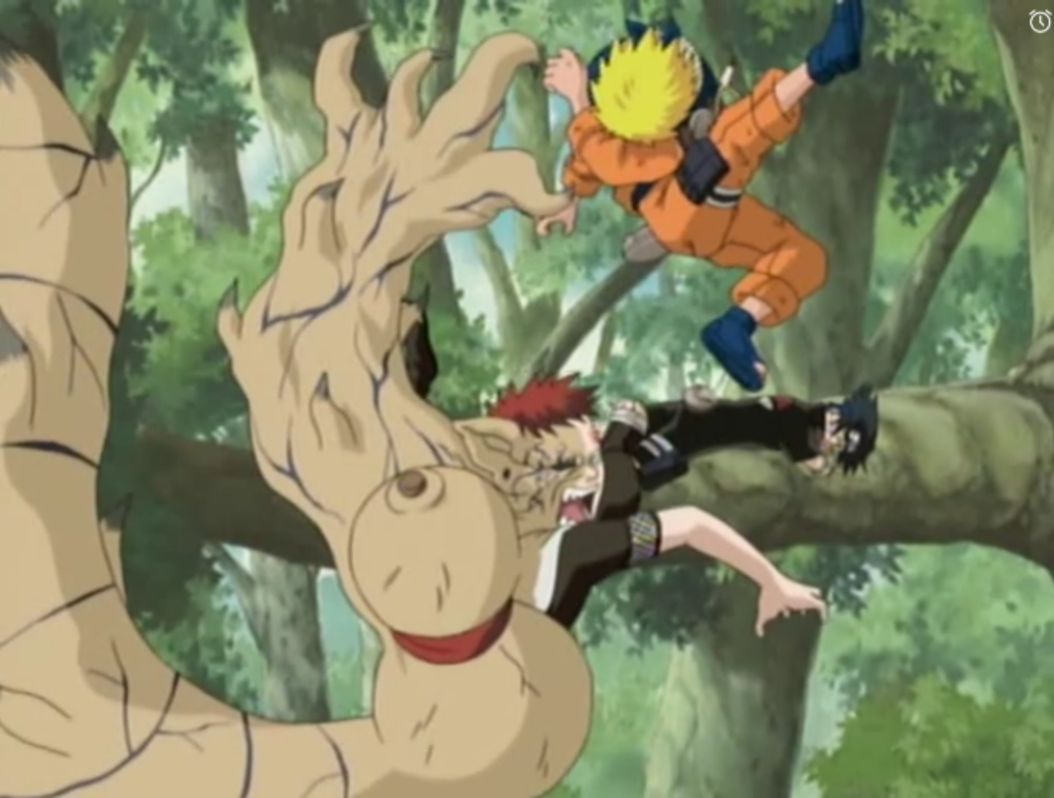 Naruto ep 75 - Naruto Clássico Episódio 75 - Pressionado ao Extremo! Sasuke  vs Gaara 