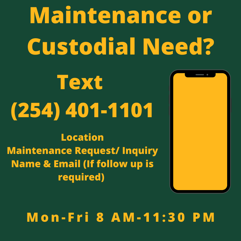 baylorenergy's tweet photo. Don't forget that if you have any maintenance or custodial requests on campus to let #BaylorFacilityServices know! #WhatsHappeningWed https://t.co/Sqb89Z1Kxr