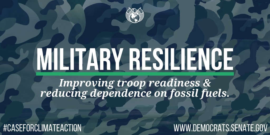 Climate change poses direct threats to the safety & readiness of our troops.The military must incorporate climate projections into its planning & reduce its dependence on fossil fuels. With clean & energy-efficient solutions, our military will remain the strongest in the world.