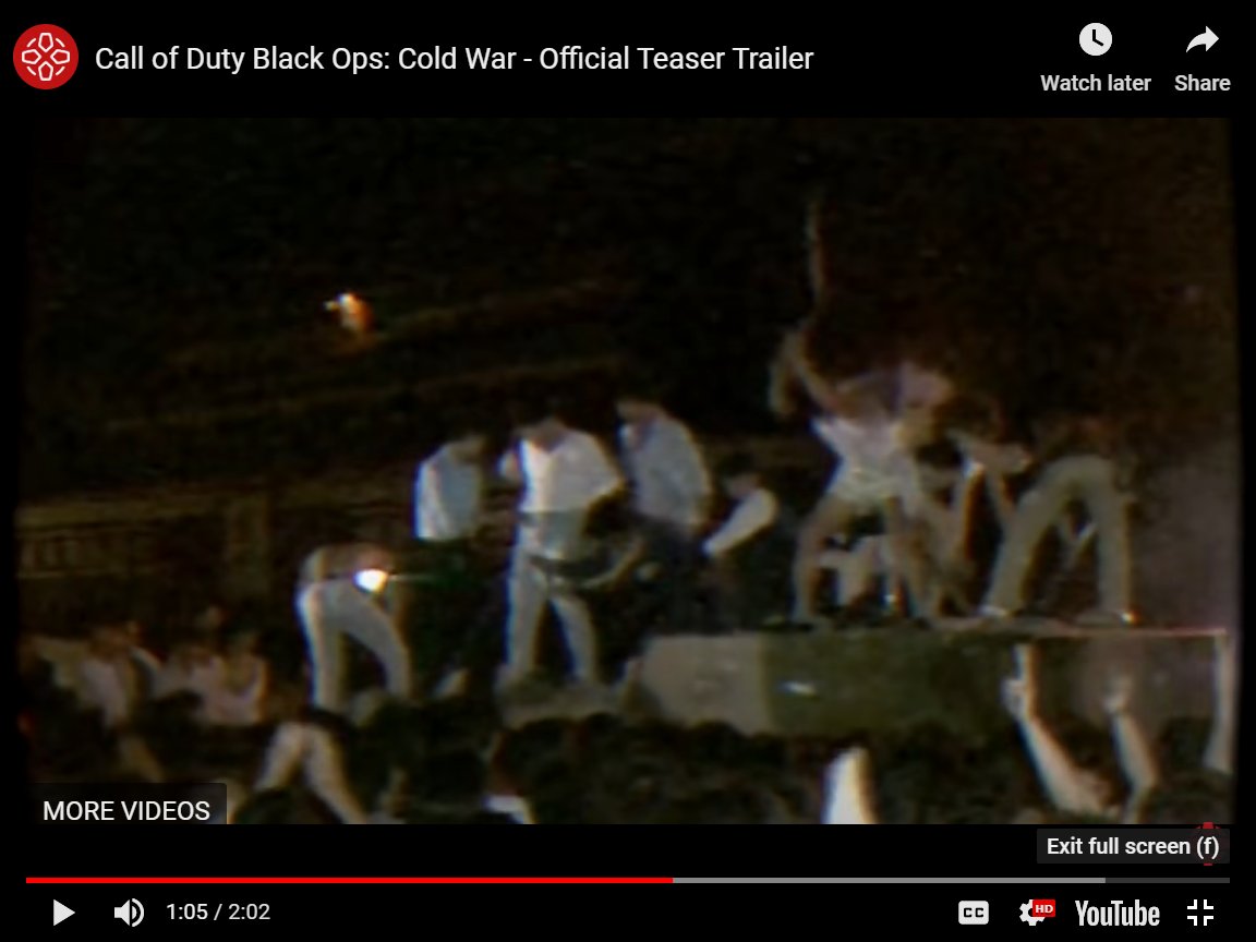 Slasher's tweet photo. best part of the new Call of Duty tagline being 'Know Your History' is the debut Cold War trailer got blocked in China for having Tiananmen Square footage, Activision took it down, removed the TS footage, and reuploaded ALL international trailer versions without it

nt Actvision https://t.co/uO8vkBCAY4