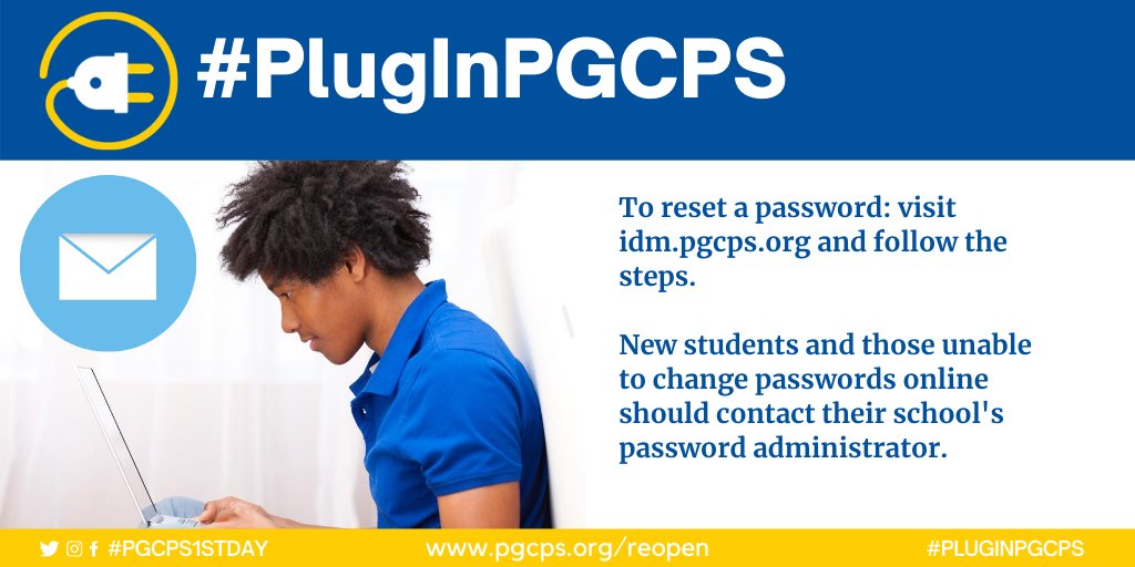 pgcps's tweet photo. Itβs time to #PlugInPGCPS! Students should log in to their PGCPS email before #PGCPS1stDay. π§
Learn what steps to take if you have trouble accessing a student PGCPS email account here: https://t.co/3PR0E81edd https://t.co/y0ZUDjIwY2